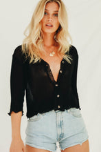 Load image into Gallery viewer, Akima Button Front Knit Top // Black
