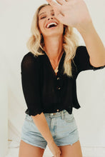 Load image into Gallery viewer, Akima Button Front Knit Top // Black
